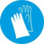 Знак M06 Работать в защитных перчатках (пленка 200х200 мм)