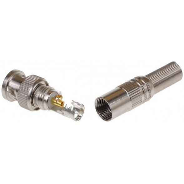 Разъем под коаксиальный кабель вилка BNC универсальный (штекер), пружинный