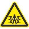 Знак W23 Опасность зажима (пленка 200х200 мм)