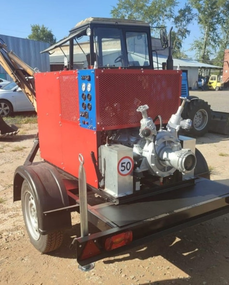 Мотопомпа МП 40/100 «Гейзер» на легковом прицепе