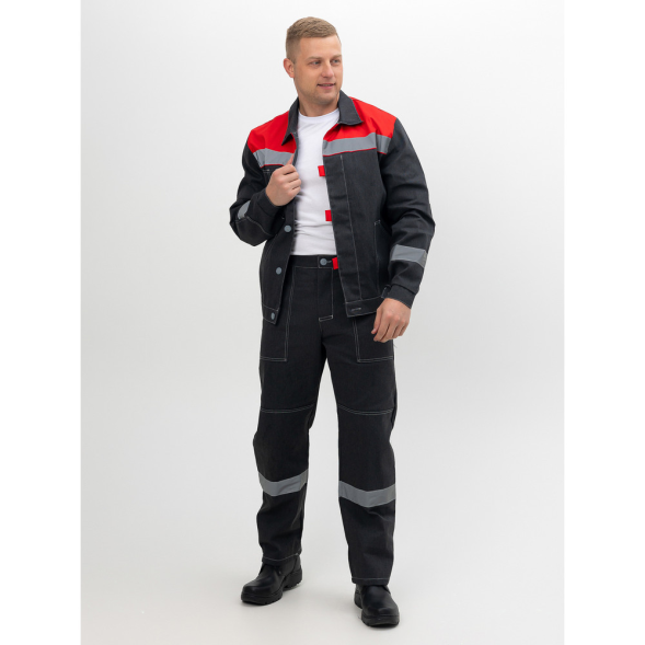 Мужской летний рабочий костюм "Инженер" серый — куртка и брюки