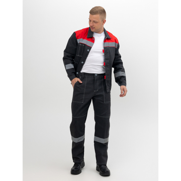 Мужской летний рабочий костюм "Инженер" серый — куртка и брюки