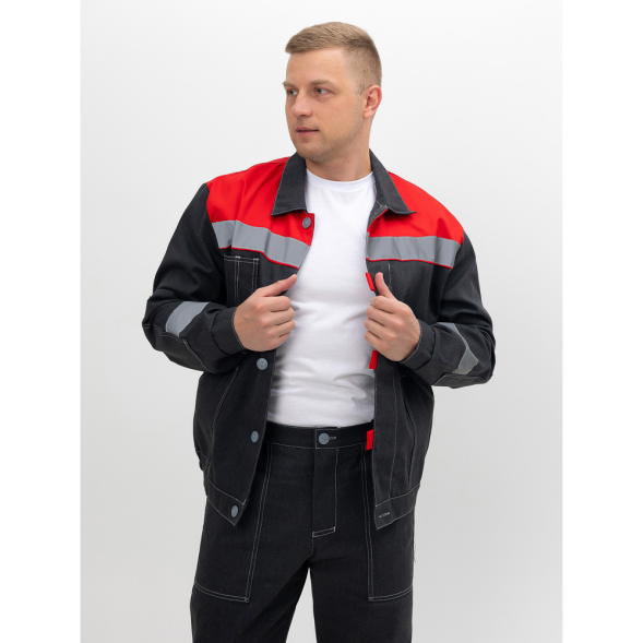 Мужской летний рабочий костюм "Инженер" серый — куртка и брюки