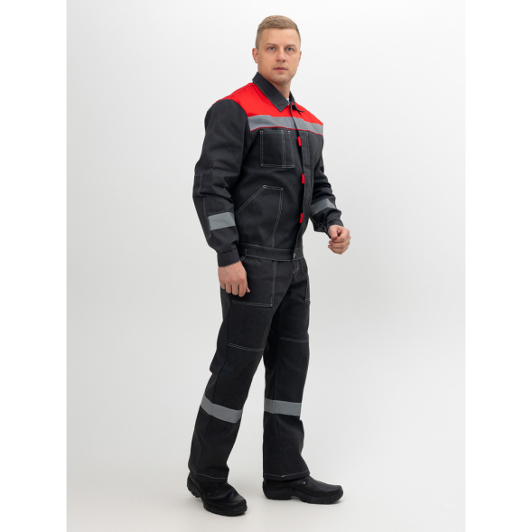 Мужской летний рабочий костюм "Инженер" серый — куртка и брюки