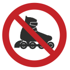 Знак Вход/проезд на роликах запрещен (Пленка 200х200 мм)