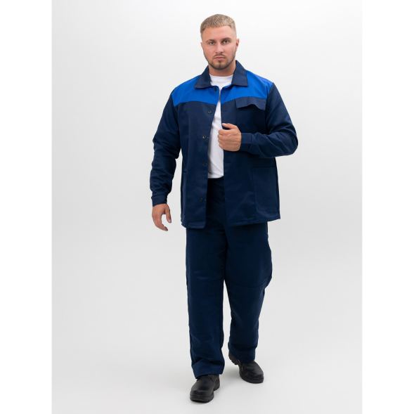 Мужской летний рабочий костюм из смесовой ткани с усилением, курткой и брюками