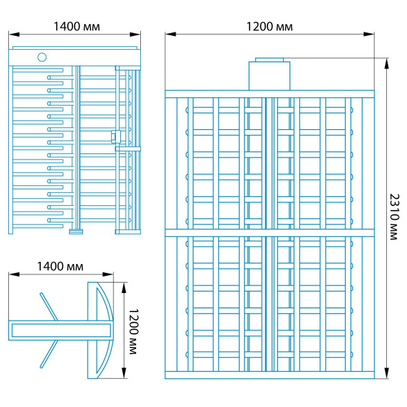 Турникет полноростовой БЛОКПОСТ РСТ 600 серия СПЕКТР V